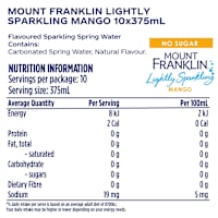 Mount Franklin Lightly Sparkling Water Mango Multipack Cans