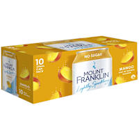 Mount Franklin Lightly Sparkling Water Mango Multipack Cans