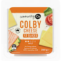Community Co Sliced Colby Cheese