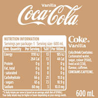 Coca-Cola Vanilla Soft Drink Bottle