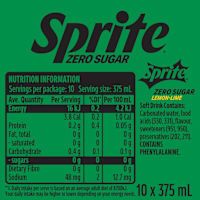 Sprite Zero Sugar Lemonade Soft Drink Multipack Cans