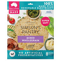 Simson's Pantry No Artificial Preservatives Mixed Wholegrain Large Wraps