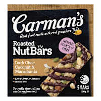 Carman's Dark Choc Macadamia Coconut Nut Bars