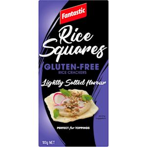 Fantastic Rice Squares Gluten-Free Rice Crackers Lightly Salted