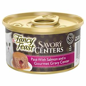 Fancy Feast Adult Savory Centers Patè With Salmon And A Gourmet Gravy Center Wet Cat Food