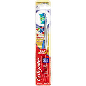 Colgate 360 Degrees Advanced Plaque Removal Toothbrush Medium