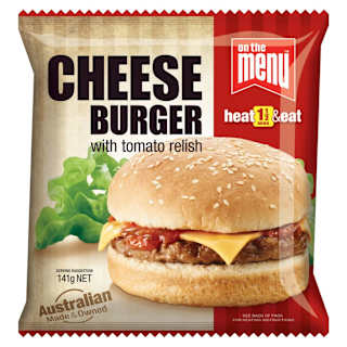 On The Menu Cheese Burger with Tomato Relish