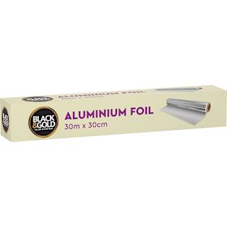 Black & Gold Aluminum Foil 30m x 30cm