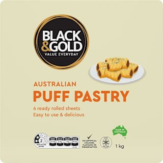 Black & Gold Puff Pastry Sheets
