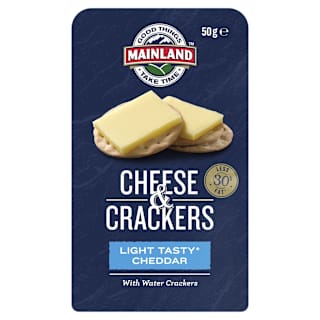 Mainland Light Tasty Cheddar Cheese with Water Crackers