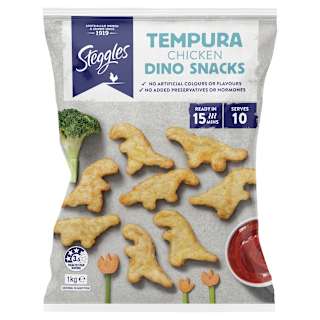 Steggles Crumbed Chicken Dino Snacks Tempura