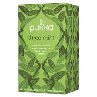 Pukka Herbs Three Mint Herbal Tea Bags Organic & Fair Peppermint, Spearmint and Fieldmint