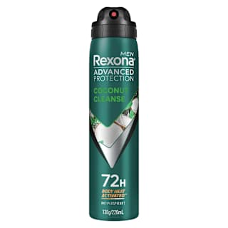 Rexona Antiperspirant Aerosol Deodorant Advanced Protection Coconut Cleanse + Mint Scent for Men
