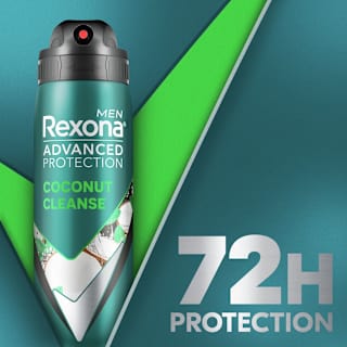 Rexona Antiperspirant Aerosol Deodorant Advanced Protection Coconut Cleanse + Mint Scent for Men