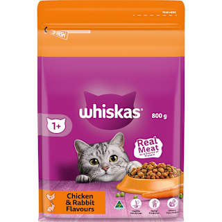 Whiskas 1+ Dry Cat Food Chicken & Rabbit Flavours