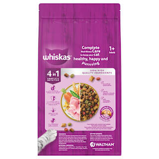 Whiskas 1+ Dry Cat Food Chicken & Turkey Flavours