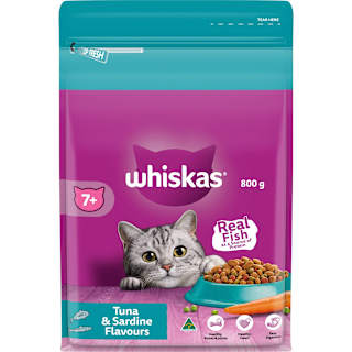 Whiskas 7+ Dry Cat Food Tuna & Sardine Flavours
