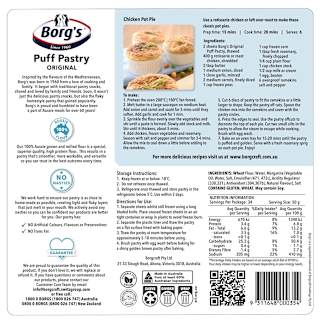Borg's Puff Pastry Sheets