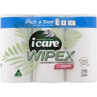 Icare Wipex Absorbent Recycled Pick A Size Paper Towel