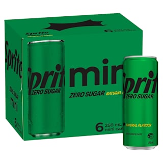 Sprite Zero Sugar Lemonade Soft Drink Multipack Cans