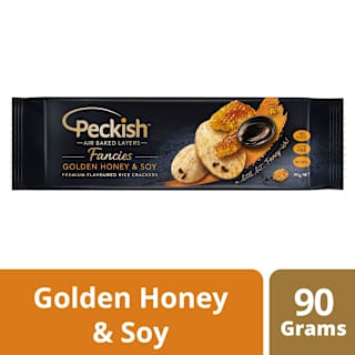 Peckish Fancies Premium Flavoured Rice Crackers Golden Honey and Soy