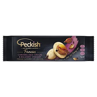 Peckish Fancies Premium Flavoured Rice Crackers Caramelised Onion & Balsamic Vinegar