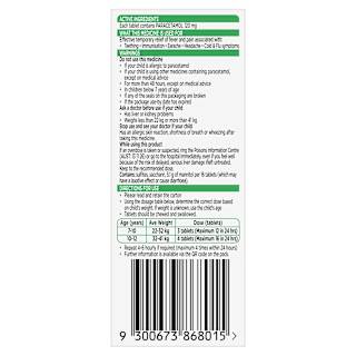 Panadol Children Chewable 7+ Years Cherry