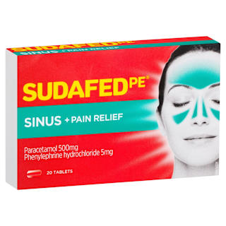 Sudafed PE Sinus + Pain Relief Tablets