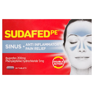 Sudafed PE Sinus Pain Relief + Anti Inflammatory Double Action Tablets