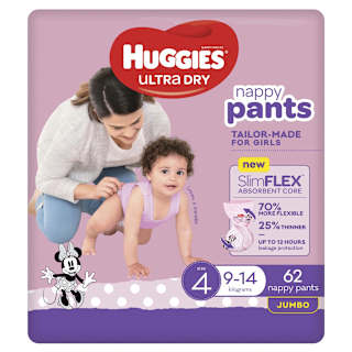 Huggies Ultra Dry Nappy Pants Size 4 Girl