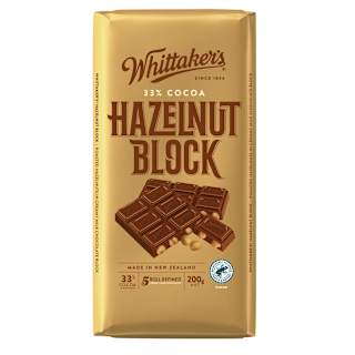Whittaker's 33% Cocoa Hazelnut Milk Chocolate Block