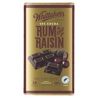 Whittaker's 50% Cococa Rum & Raisin Chocolate Block