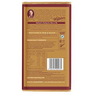 Whittaker's 50% Cococa Rum & Raisin Chocolate Block