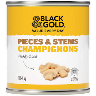 Black & Gold Mushroom Pieces & Stems