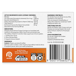 Strepsils Herbal Immune Support Lozenges Honey Lemon