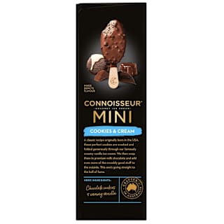 Connoisseur Gourmet Ice Cream Mini Cookies & Cream Sticks