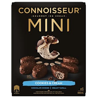 Connoisseur Gourmet Ice Cream Mini Cookies & Cream Sticks