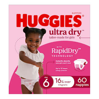 Huggies Ultra Dry Nappies Girls Size 6 (16+kg)
