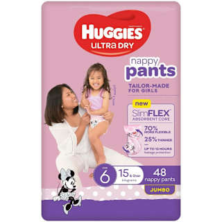 Huggies Ultra Dry Nappy Pants Girl Size 6 (15kg+)