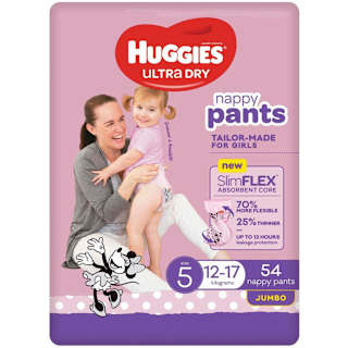 Huggies Ultra Dry Nappy Pants Girl Size 5 (12-17kg)