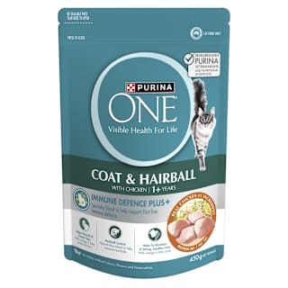 Purina One Adult Dry Coat & Hairball with Chicken Dry Cat Food Bag