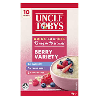 Uncle Tobys Oats Quick Sachets Breakfast Cereal Berry Variety