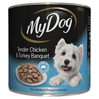 My Dog Tender Chicken and Turkey Banquet  Loaf Classics Wet Dog Food Can