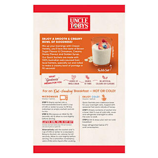 Uncle Tobys Oats Quick Sachets Breakfast Cereal Classic Variety