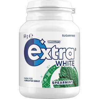Extra White Spearmint Chewing Gum Sugar Free Bottle