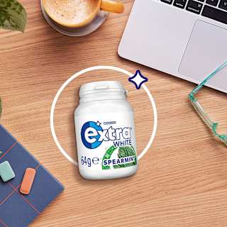 Extra White Spearmint Chewing Gum Sugar Free Bottle