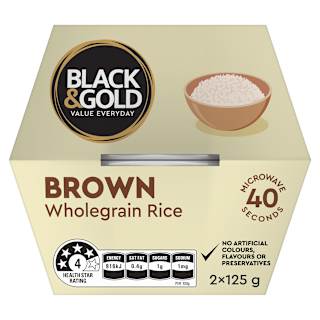 Black & Gold Brown Microwave Rice Cups