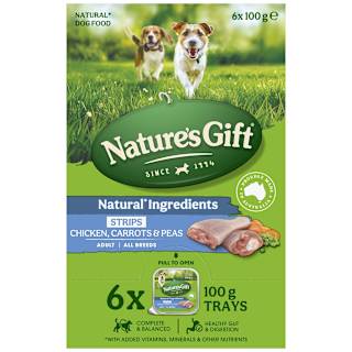 Nature's Gift Adult All Breeds Wet Dog Food Strips Chicken With Carrots & Peas