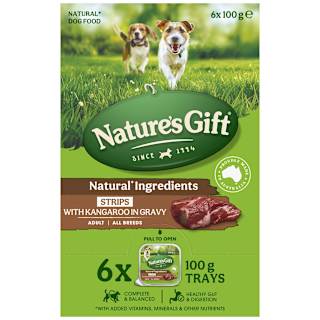 Nature's Gift Adult All Breeds Wet Dog Food Strips Kangaroo In Gravy