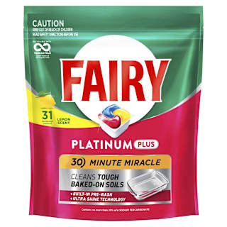 Fairy Platinum Plus 30 Minute Miracle Lemon Dishwashing Tablets